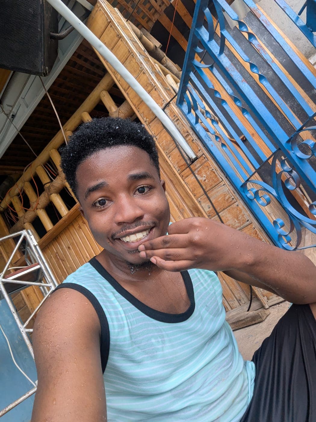 Emmanuel relaxing at home